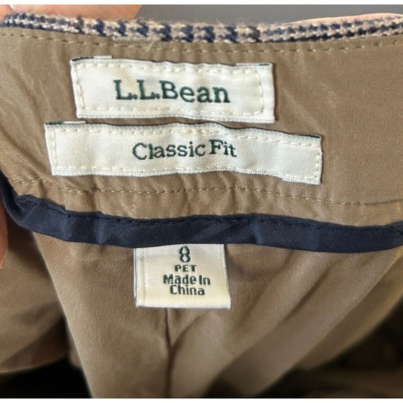 L.L. Bean Womens Classic Fit Black Pinstripes Pants Trousers Size 8 Petite - Picture 11 of 12